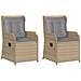 Sedie Reclinabili da Giardino 2pz con Cuscini Beige Polyrattan - Foto miniatura 1