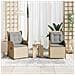 Sedie Reclinabili da Giardino 2pz con Cuscini Beige Polyrattan - Foto miniatura 3