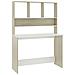 Scrivania e Ripiani Bianco Rovere Sonoma 110x45x157 Multistrato - Foto miniatura 2