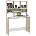 Scrivania e Ripiani Bianco Rovere Sonoma 110x45x157 Multistrato - Foto miniatura 3