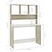Scrivania e Ripiani Bianco Rovere Sonoma 110x45x157 Multistrato - Foto miniatura 6