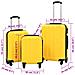 Set Trolley A Custodia Rigida 3 Pz Giallo In Abs - Foto miniatura 7