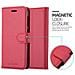 Custodia Compatibile Con Asus Zenfone Live / 3 Go In Rosso Carminio - Coperchio Protettiva Con Chiusura Magnetica, Funzione Stand E Tasca Per Le Carte - Foto miniatura 3