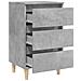 Comodini con Gambe Legno Massello 2pz Grigio Cemento 40x35x69cm - Foto miniatura 3