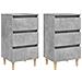 Comodini con Gambe Legno Massello 2pz Grigio Cemento 40x35x69cm - Foto miniatura 1