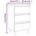 Comodini con Gambe Legno Massello 2pz Grigio Cemento 40x35x69cm - Foto miniatura 7