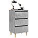 Comodini con Gambe Legno Massello 2pz Grigio Cemento 40x35x69cm - Foto miniatura 8