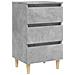 Comodini con Gambe Legno Massello 2pz Grigio Cemento 40x35x69cm - Foto miniatura 9