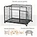 Kennel Gabbia Per Cani Pieghevole Con Freno E Fondo Rimovibile - Grigio - Foto miniatura 3