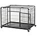 Kennel Gabbia Per Cani Pieghevole Con Freno E Fondo Rimovibile - Grigio - Foto miniatura 1