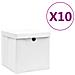Contenitori con Coperchi 10 pz 28x28x28 cm Bianco - Foto miniatura 1