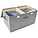 Scatola Portaoggetti in Tessuto 50x30x25 cm Grigio - Foto miniatura 3