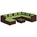 Set Divani Da Giardino 8 Pz Con Cuscini In Polyrattan Marrone - Foto miniatura 1