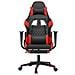 Sedia da Gaming Massaggio Poggiapiedi Nero e Rosso Similpelle - Foto miniatura 6