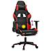 Sedia da Gaming Massaggio Poggiapiedi Nero e Rosso Similpelle - Foto miniatura 9
