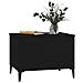Tavolino Da Salotto Nero 60x44,5x45 Cm In Legno Multistrato - Foto miniatura 8