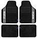 Set 4 Tappetini Neri E Grigi Universali 2 Anteriori Con Logo E 2 Posteriori Per Auto In Moquette - Foto miniatura 1