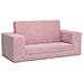 Divano Letto Per Bambini A 2 Posti Rosa In Morbido Peluche - Foto miniatura 1