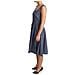 Abito Elasticizzato A Trapezio In Cotone Blu A Pois - It44-l - Foto miniatura 3
