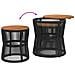 Tavolini da Giardino 2 pz con Piano in Legno Neri in Polyrattan - Foto miniatura 7