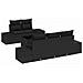 Set divani giardino vitaXL 6 pezzi con cuscini Nero Polyrattan - Foto miniatura 1