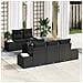 Set divani giardino vitaXL 6 pezzi con cuscini Nero Polyrattan - Foto miniatura 2