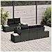 Set divani giardino vitaXL 6 pezzi con cuscini Nero Polyrattan - Foto miniatura 3