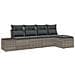 Set Divano da Giardino 5 Pezzi con Cuscini Grigio in Rattan - Foto miniatura 1