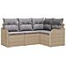 Set di Divani da Giardino a 4 Pezzi con Cuscini in Rattan Polietilene Beige, Divano da Giardino a 2 Posti con Cuscini in Rattan Polietilene Beige - Foto miniatura 1
