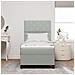 Letto a box spring  con materasso Grigio chiaro Singolo Velluto - Foto miniatura 5