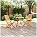 Set Bistro Pieghevole 3 pcs Marrone legno massello di acacia - Foto miniatura 2