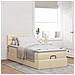 Struttura Letto Pouf con Materasso Crema 90x190 cm in Tessuto - Foto miniatura 3