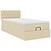 Struttura Letto Pouf con Materasso Crema 90x190 cm in Tessuto - Foto miniatura 6