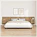 Testata con Comodino 3 pcs Rovere artigianale Legno multistrato - Foto miniatura 2