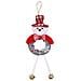 Decorazione Albero Di Natale Orsetto Con Gambe In Tela Rotonda E Campanelli - Foto miniatura 1