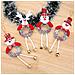 Decorazione Albero Di Natale Orsetto Con Gambe In Tela Rotonda E Campanelli - Foto miniatura 3