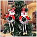 Decorazione Albero Di Natale Orsetto Con Gambe In Tela Rotonda E Campanelli - Foto miniatura 5