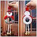 Decorazione Albero Di Natale Orsetto Con Gambe In Tela Rotonda E Campanelli - Foto miniatura 6