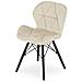 Sedia in velluto WAKO - Design moderno beige con gambe nere x 4 - Foto miniatura 7