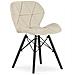Sedia in velluto WAKO - Design moderno beige con gambe nere x 4 - Foto miniatura 2