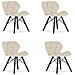 Sedia in velluto WAKO - Design moderno beige con gambe nere x 4 - Foto miniatura 1