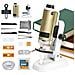 Microscopio educativo digitale per bambini con luce LED, zoom 100-250x, oro - Foto miniatura 2