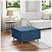 Pouf contenitore con cuscino Blu 80 x 80 x 45 cm Tessuto - Foto miniatura 2