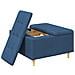 Pouf contenitore con cuscino Blu 80 x 80 x 45 cm Tessuto - Foto miniatura 3