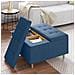 Pouf contenitore con cuscino Blu 80 x 80 x 45 cm Tessuto - Foto miniatura 4