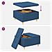 Pouf contenitore con cuscino Blu 80 x 80 x 45 cm Tessuto - Foto miniatura 9