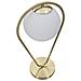 Lampada Da Tavolo Glamy Drop In Ferro Dorato Con Sfera In Vetro Bianco - Foto miniatura 5