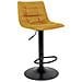 Set 2 Sgabelli Da Bar Middelfart In Velluto Giallo Senape Con Base Nera - Foto miniatura 1