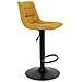 Set 2 Sgabelli Da Bar Middelfart In Velluto Giallo Senape Con Base Nera - Foto miniatura 3