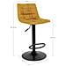 Set 2 Sgabelli Da Bar Middelfart In Velluto Giallo Senape Con Base Nera - Foto miniatura 5